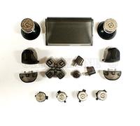 Greenzone Clear Black Mod Kit with Nickel Action Buttons & 338 Solid Bullet Thumbs Compatible With PlayStation PS4 Model JDM-001 (UK Company)