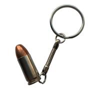 GREENZONE Custom-made Bullet Keyring - Novelty Silver Fashion Accessory for Fancy Dress Costume Rock & Roll Gothic Army Steam Punk Black Metal Goth Punk Emo (9mm)
