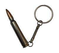 GREENZONE Custom-made Bullet Keyring - Novelty Silver Fashion Accessory for Fancy Dress Costume Rock & Roll Gothic Army Steam Punk Black Metal Goth Punk Emo (5.56)