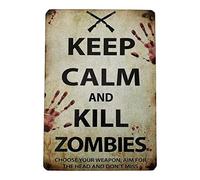 Greenzone ® Keep Calm and Kill Zombies Wooden Sign (UK Company)