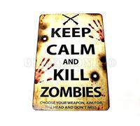GREENZONE Keep Calm and Kill Zombies Wooden Sign (UK Company)