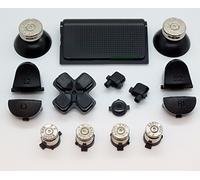 Greenzone ® Nickel Action Bullet Buttons, Solid Thumbs & Black Button Mod Kit (UK Company)Compatible With PlayStation PS4 Model JDM-001