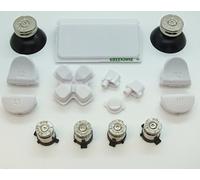 Greenzone ® Nickel Action Bullet Buttons, Solid Thumbs & White Button Mod Kit (UK Company)Compatible With PlayStation PS4 Model JDM-001
