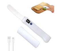 GreeSuit Heated Butter Spreader Stainless Steel Warming Butter Knife, Rechargeable Butter Knives for Butter, Cheese, Honey, Peanut Butter, Kitchen Gadgets (DC-White)