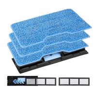 GreeSuit Vacmop Mop Pad Refills for Shark Vac Mop VM252 VM200P12, 3 Reusable Microfiber Mop Pads + 1 Upgraded Dirt Chamber + 2 Filters for Shark VacMop Cordless Hard Floor Vacuum Spray Mop