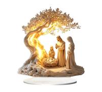 Greeted The Newborn Under The Tree Home Living Room Study Display Cabinet Collection Decorative Tabletop Ornaments Create Ornament (Light Yellow, One Size)