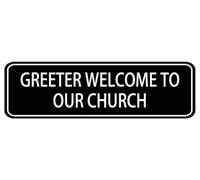 Greeter Welcome To Our Church Sign,10 X 3 Inches Acrylic Plaque With Strong Adhesives For Door Offices Businesses House Home Outdoor