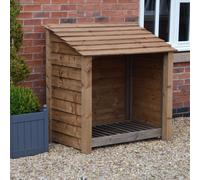 Greetham 4ft Log Store - L80 x W123 x H128 cm - Rustic Brown Rutland County Garden Furniture Ltd Brown One Size