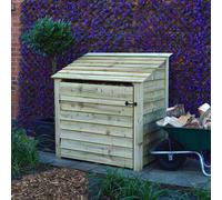 Greetham 4ft Log Store with Doors - L80 x W123 x H128 cm - Light Green Rutland County Garden Furniture Ltd Light Green One Size