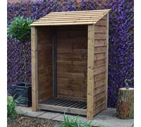 Greetham 6ft Log Store - L80 x W123 x H181 cm - Rustic Brown Rutland County Garden Furniture Ltd Brown One Size