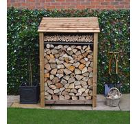 Greetham 6ft Log Store with Kindling Shelf, L80 x W123 x H181cm, Brown Rutland County Garden Furniture Ltd Brown One Size