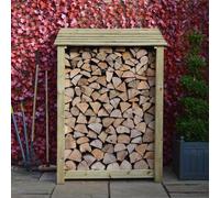Greetham 6ft Log Store with Kindling Shelf, L80 x W123 x H181cm, Green Rutland County Garden Furniture Ltd Green One Size