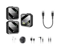 Greethga 1 Drag 2 Type-C Connector Microphone M32S LCD Screen Wireless Lavalier Noise Canceling Reverb Bluetooth Microphone