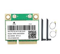 Greethga AXE3000H WiFi Card + Dual WiFi Antenna 6E 2400Mbps Mini PCI-E for BT 5.2 802.11AX 2.4G/5G/6Ghz Wlan Network Card
