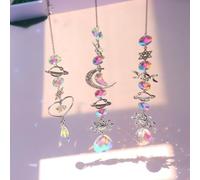 Greethga Crystal Wind Chime Sun Catcher Dream Catcher Rainbow Chaser Hanging Drop Home Garden Decor 1 Piece A