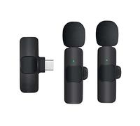 Greethga Lavalier Wireless Microphone Receiver Adapter for Video Recording, Live Streaming, Vlog, Noise Cancelling Microphone for Presentations