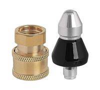 Greethga Sewer Cleaning Tool High Pressure Nozzle 1/4 Inch 1 Front Sewer Jet Nozzle 6 Rear and Accessories for Pressure Washer Adapters