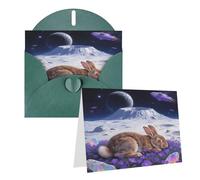 Greeting A Rabbit Is Sleeping On The Moon Blank Greetings Card With Envelopes Thank You Cards Note Cards All Occasion Cards For Christmas Holidays Birthday Graduation Anniversaries 4'' X 6''