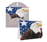 Greeting American Flag Eagle Blank Greetings Card With Envelopes Thank You Cards Note Cards All Occasion Cards For Christmas Holidays Birthday Graduation Anniversaries 4'' X 6''