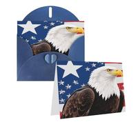 Greeting American Flag Eagle Blank Greetings Card With Envelopes Thank You Cards Note Cards All Occasion Cards For Christmas Holidays Birthday Graduation Anniversaries 4'' X 6''