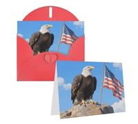 Greeting American Flag Eagle Blank Greetings Card With Envelopes Thank You Cards Note Cards All Occasion Cards For Christmas Holidays Birthday Graduation Anniversaries 4'' X 6''