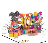GREETING ART 30th Birthday Card Pop Up,30th Birthday Card for Women Men,Happy 30th Birthday Card, 30th Birthday Gifts,30th Anniversary Card for Wife Husband,30th Birthday Card Pop Up, 20×15cm
