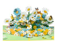 GREETING ART 3D Daisy Flowers Pop Up Card for Anniversary, Birthday, Thank You, Congratulations, Valentine's Day, Wedding, Birthday Card for Mum, Daughter, Wife, Grandma,Pop Up Flower Cards