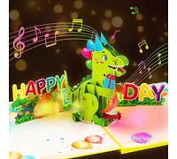 GREETING ART 3D Pop Up Musical Dinosaur Birthday Card with Lights and Sound | Light and Music Happy Birthday Card,Birthday Gifts for Kids,Boys,Girls, Nephew,Grandson,Women ,Men,Friends,With Envelope