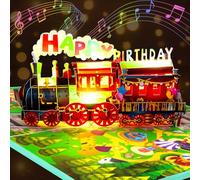 GREETING ART 3D Train Pop-Up Musical Happy Birthday Card with Lights &Sound