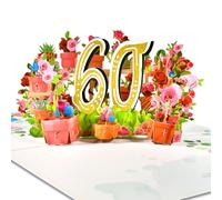 GREETING ART 60th Birthday Pop Up Card,Happy 60th Birthday Card,60th Anniversary Pop Up Card for Wife,Husband,Pop Up Birthday Greeting Card for Her, Him,Women,Men