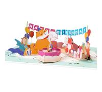GREETING ART Birthday Card with Pop-Up Animals, Funny 3D Greeting Card, Happy Birthday Card, Birthday Cards for Women Men Kids,Celebration Card, Birthday Party Card