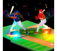 GREETING ART Birthday Cards, Baseball Card, MUSIC & LIGHTS Pop Up Happy Birthday Card Gifts for Son, Men, Dad, Hsuband, Baseball Lovers