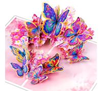 GREETING ART Butterfly Pop Up Card, Colorful Butterflies with Cherry Blossoms, 3D Greeting Cards for Birthday, Mother's Day, Anniversary, Valentines Day, Get Well, Thank You, Thinking of You