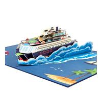 GREETING ART Cruise Ship Greeting Cards,Cruise Ship Pop Up Card,Birthday Card Cruising,Birthday Card for Men, Graduation Card, Congratulations Gift, Retirement Card, Fathers Day Card