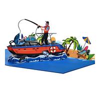 GREETING ART Fishing Pop Up Card | Fishing Birthday Cards for Men, Happy Fathers Day, Retirement for Husband, Dad,Grandpa or Grandad