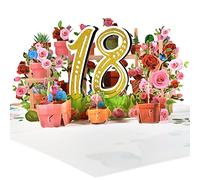 GREETING ART Happy 18th Birthday Pop Up Card, 18 Birthday 3D Greeting Card,18th Birthday Gifts for Girl Sister Daughter Son Nephew,Celebrating 18th Wedding Anniversary Popup Card