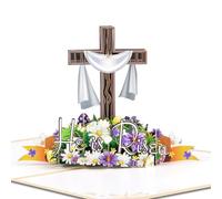 GREETING ART He is Risen Pop Up Easter Card, Funny Spring 3D Greeting Card, Religious Happy Easter Cards,Easter Greeting Cards