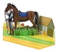 GREETING ART Horse Pop Up Cards, Fathers Day for Dad, Happy Birthday, Anniversary, Graduation, Retirement Card for Dad, Son, Husband, Grandpa