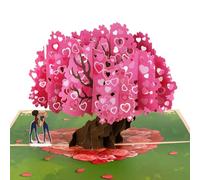 GREETING ART Lesbian Rainbow Peach Tree 3D Pop Up Greeting Card, Valentine's Day, Wedding, Anniversary, Pride, Lovers