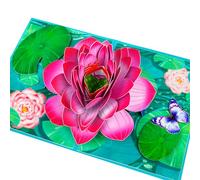GREETING ART Lotus Pop Up Card, Birthday Card for Women, 3D Greeting Cards for Mother’s Day, Thinking of You, Thank You, Get Well, Sympathy, Teacher's Day, Anniversary