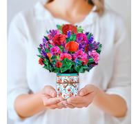 GREETING ART Mothers Day Cards Pop Up, Carnation Flower Card, 3D Pop Up Flower Bouquet Greeting Card for Mother's Day, Birthday, Anniversary, Thank You, Thinking of You Gift