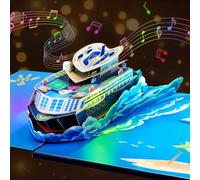 GREETING ART Musical Cruise Ship Birthday Card,Pop Up Cruise Ship Card