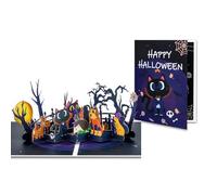 GREETING ART Pop Up Halloween Card, Animal Themed Holiday Card, Funny Halloween Greeting Cards for Kids or Adults