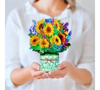 GREETING ART Sunflowers Pop Up Card, Mothers Day Cards Pop Up, 3D Pop Up Flower Bouquet Greeting Card for Birthday, Mother’s Day, Anniversary, Thinking of You, Thank You, Get Well Soon