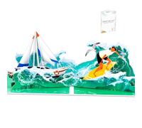 GREETING ART Surfing Sailing Pop Up Birthday Card for Men, Fathers Day Card