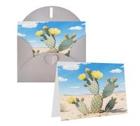 Greeting Beautiful Cactus Flower Blank Greetings Card With Envelopes Thank You Cards Note Cards All Occasion Cards For Christmas Holidays Birthday Graduation Anniversaries 4'' X 6''