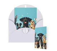Greeting Card 20 x 15 cm Blank Card with Envelopes Note Cards Large Group of Dogs Greeting Cards Thinking of you cards Wildflowers Blank Thank You Card for All Occasions