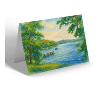 GREETING CARD - A Glimpse Of the River, Beaulieu - Vintage Art Style