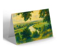 GREETING CARD - A Glimpse Of Wye Below Symond's Yat Rock - Vintage Art Style
