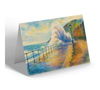 GREETING CARD - A High Tide at Aberystwyth - Vintage Art Style